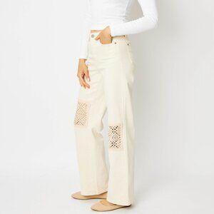 Judy Blue High Waist Crochet Patches Wide Leg
